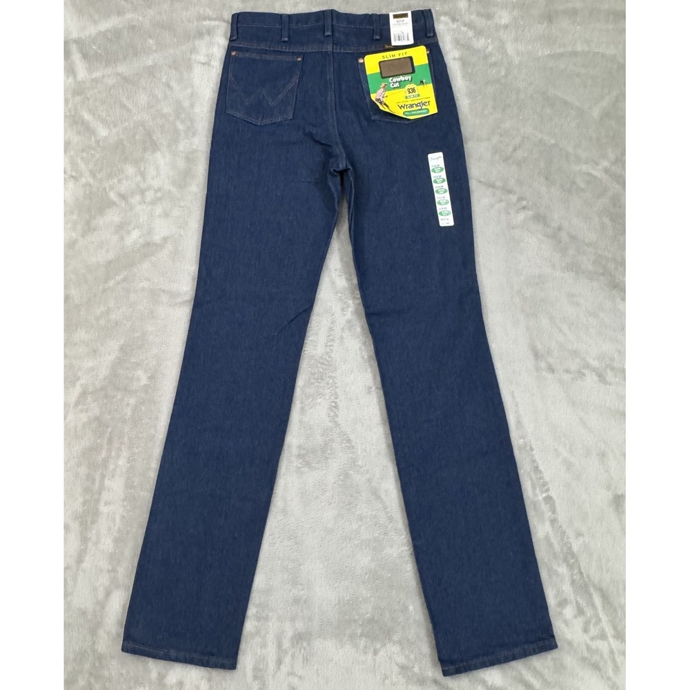 NWT Wrangler Jeans Mens 33x38 936PWD Blue Cowboy Cut Slim‎ Straight Western